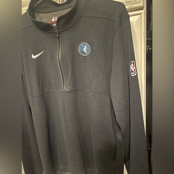 Nike Team Issued NBA Timberwolves BLK  1/4 Zip Men’s Pullover Jacket L - Picture 6 of 11